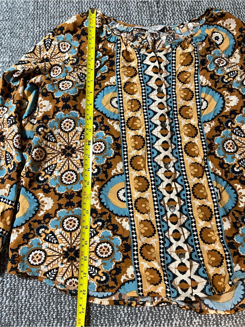 Liverpool Los Angeles Boho Paisley Button Front Blouse Small - Picture 4 of 5